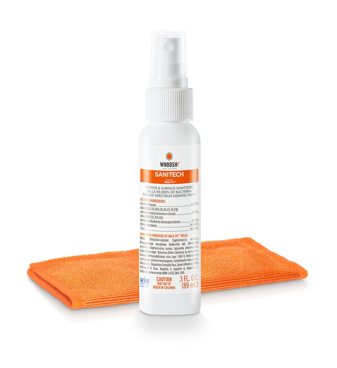 Whoosh! Sanitech 89ml Device and Surface Sanitizer Broad Spectrum Disinfectant Sprayer Health Canada Approved